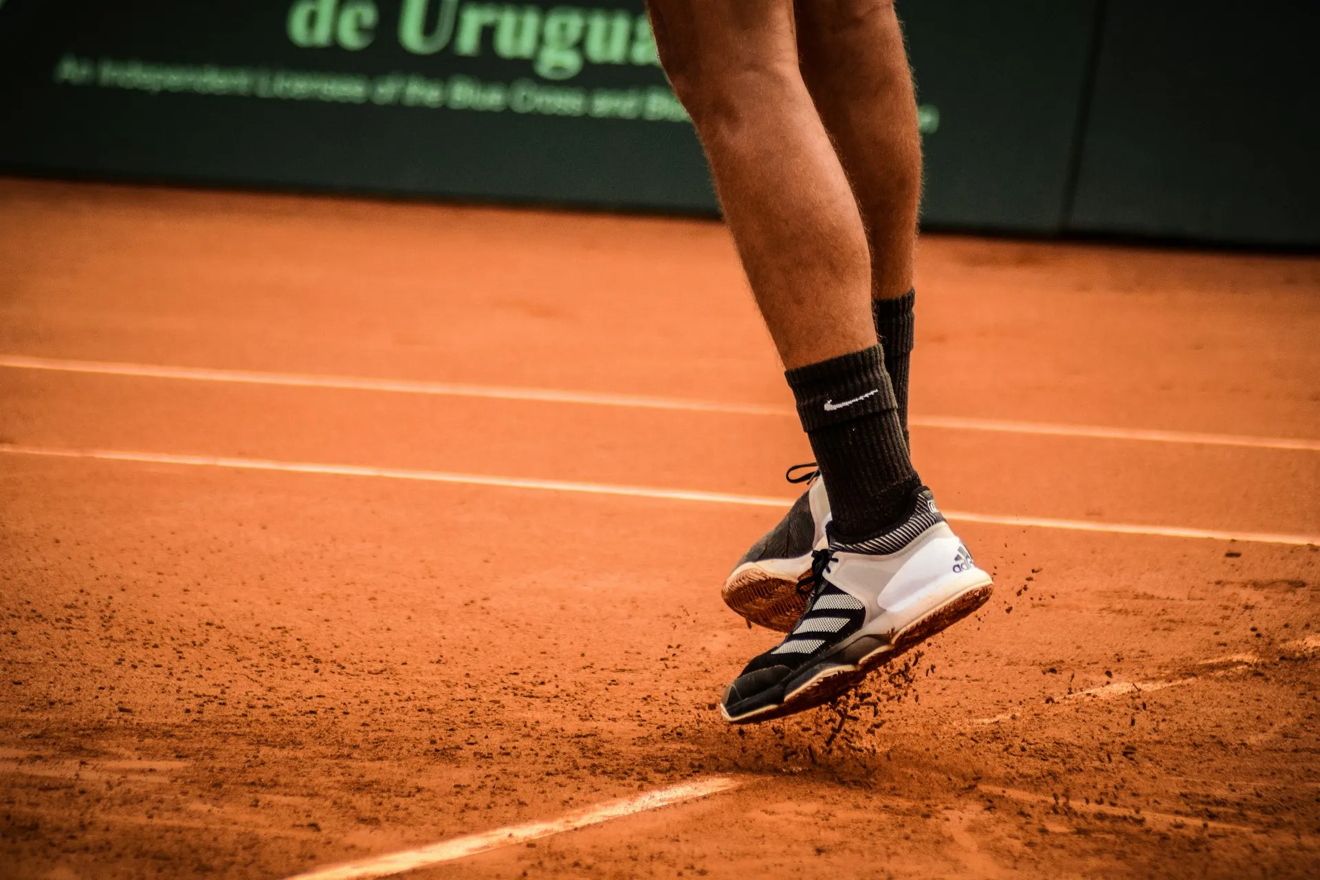 Padel shoes on court