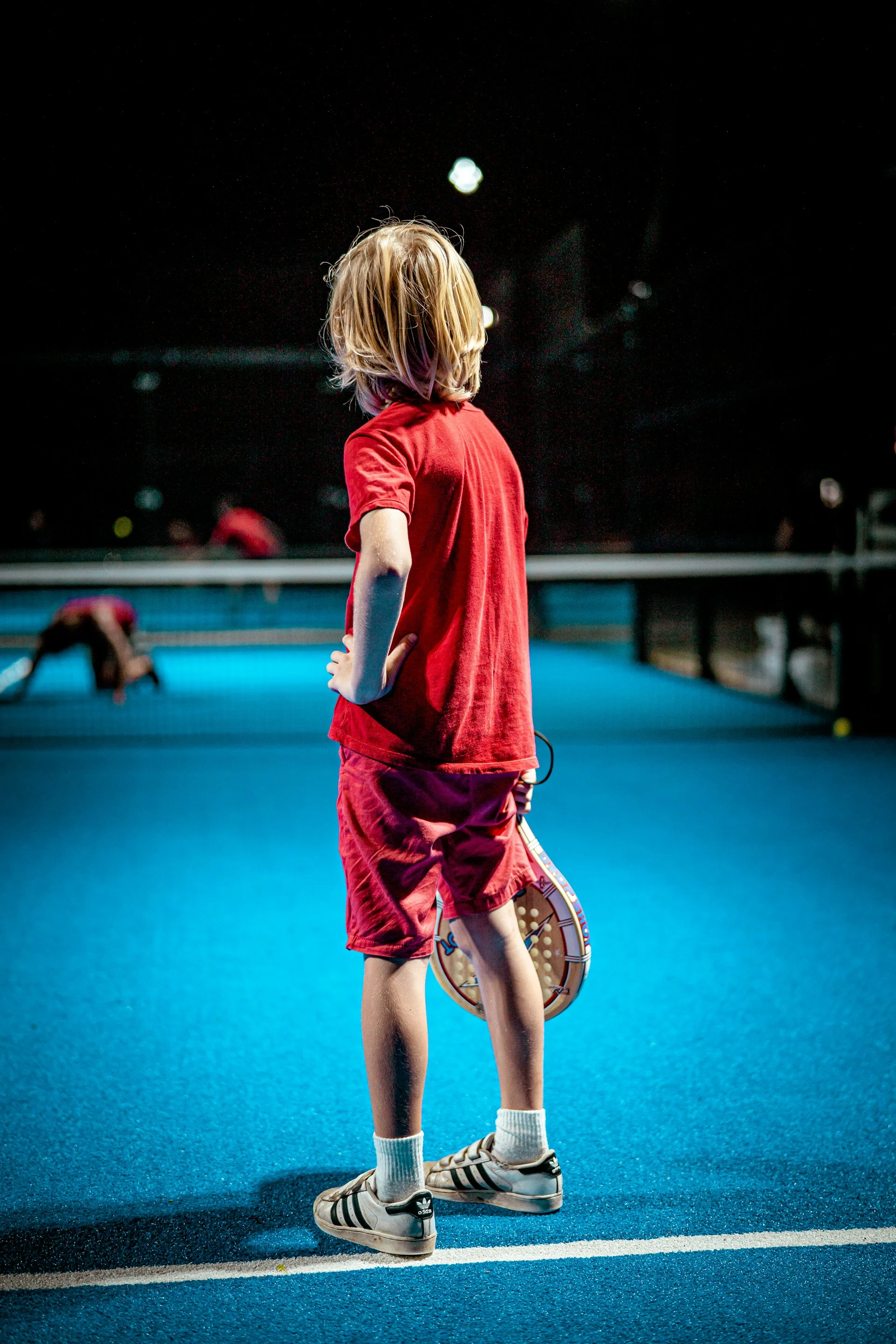 Padel player demonstrating footwork and court movement