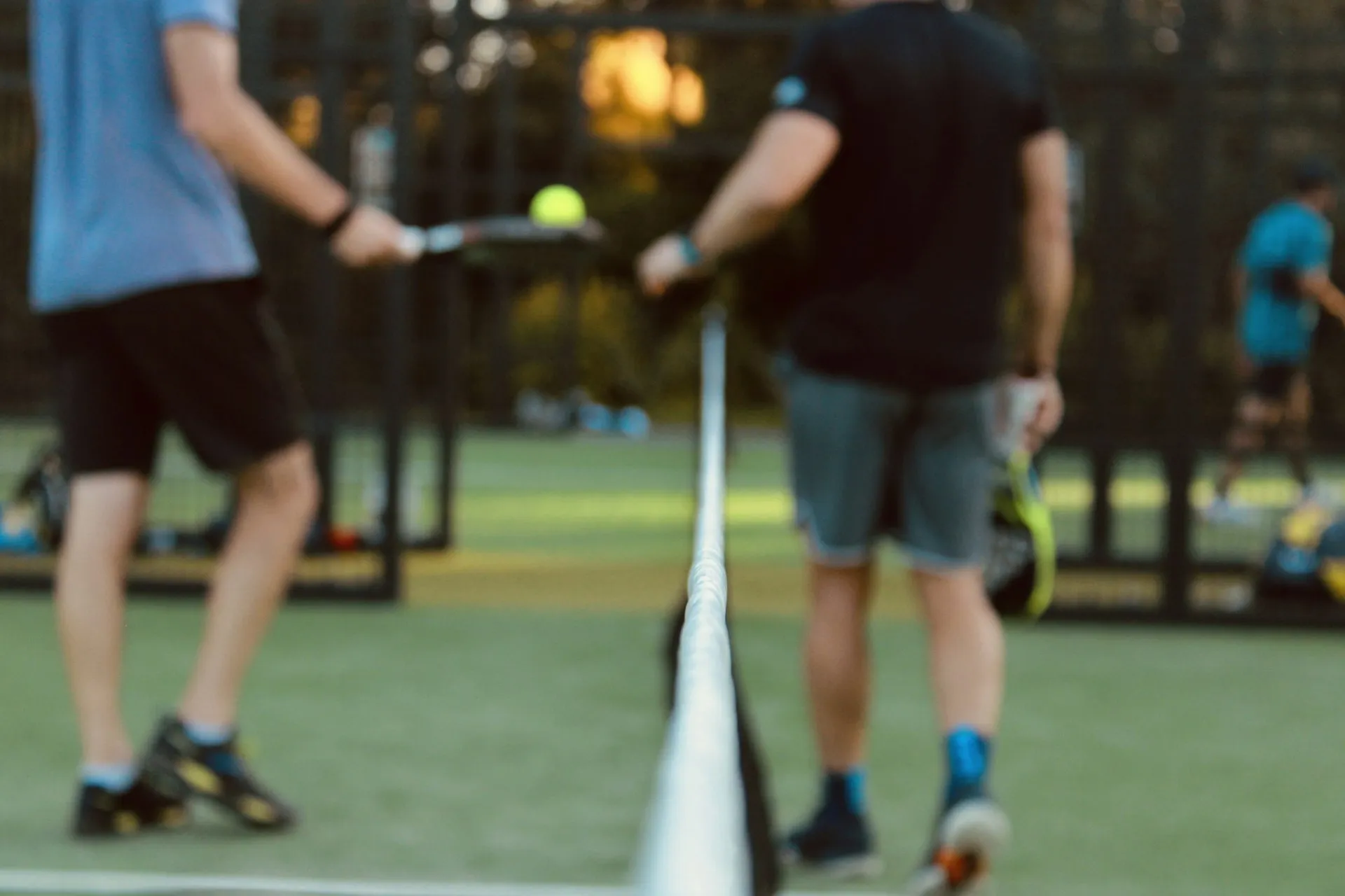 Padel player in training